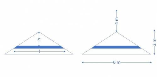 A triangular plate with base 6 m and height 2 m is submerged vertically in water such that the highe