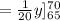 =\frac{1}{20}y]\limits_{65}^{70}