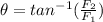 \theta=tan^{-1}(\frac{F_2}{F_1})