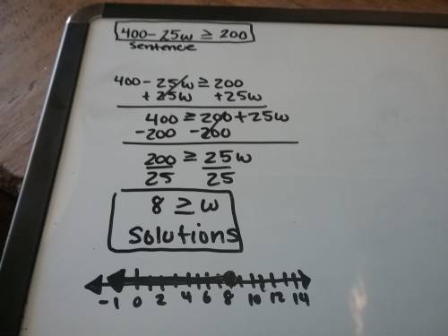 400 - 25 w greater than or equal to 200