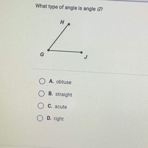 What type of angle is angle g?  a. obtuse b. straight c. acute d. righ
