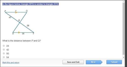 In the figure below, triangle rpq is similar to triangle rts, what is the distance between p and q?