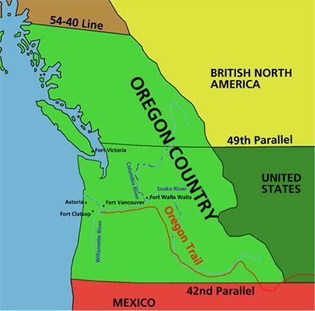 How did this map change following the treaty of washington in 1846?  (a) the oregon coun