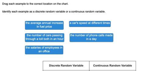 identify each example as a discrete random variable or a continuous random variable.