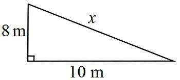 Find the value of x. a. 6+3√5 m b. 5√3 m c. 2√ 41m d. 6 m