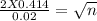 \frac{2X0.414}{0.02} = \sqrt{n}