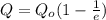 Q=Q_{o} (1-\frac{1}{e} )