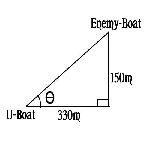 During WWII, German U-boats would dive 150 meters below the surface. If an enemy ship was 330 meters