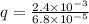 q = \frac{2.4 \times 10^{-3} }{6.8 \times 10^{-5} }