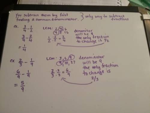 How do you subtract fractions with different denominators?
