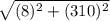 \sqrt{(8)^2+(310)^2}
