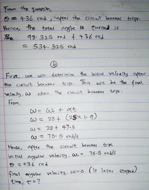 At t=0 a grinding wheel has an angular velocity of 28.0 rad/s. It has a constant angular acceleratio