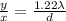 \frac{y}{x}=\frac{1.22\lambda}{d}