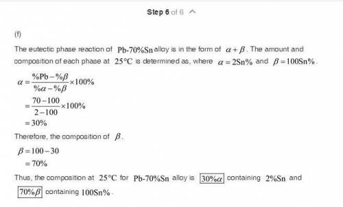 .For a solder containing 70%Pb 30%Sn determine: a. If the alloy is hypo- or hypereutectic b. the com