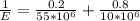 \frac{1}{E} = \frac{0.2 }{55 * 10^{6}  } + \frac{0.8 }{10 *10^{6} }