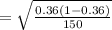 =\sqrt{\frac{0.36(1-0.36)}{150}}