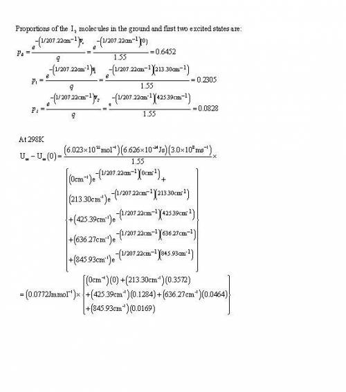 Calculate, by explicit summation, the vibrational partition functionand the vibrational contribution