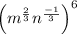 \left(m^{\frac{2}{3}}n^{\frac{-1}{3}}\right)^6
