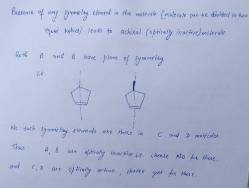 Determine whether a solution of the compound given will rotate light when subjected to polarimetry.