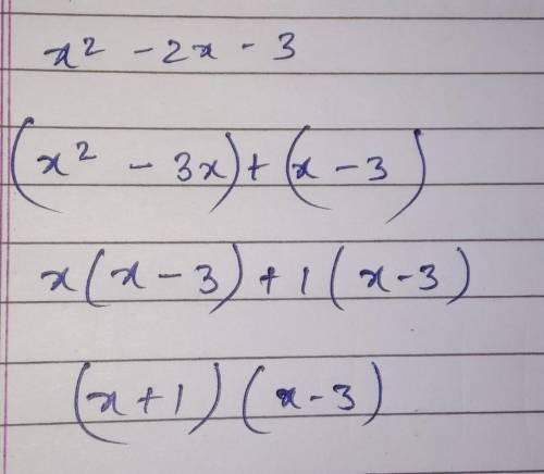 Use algebra tiles to factor x^2 - 2x - 3