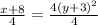 \frac{x+8}{4} =\frac{4(y+3)^2}{4}