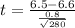 t = \frac{6.5 - 6.6}{\frac{0.8}{\sqrt{280}}}