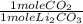\frac{1 mole CO_{2}}{1 mole Li_{2}CO_{3}}