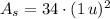 A_{s} = 34\cdot (1\,u)^{2}