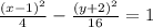 \frac{(x-1)^{2} }{4} - \frac{(y+2)^{2} }{16} = 1