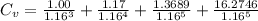 C_v = \frac{1.00}{1.16^3} + \frac{1.17}{1.16^4} + \frac{1.3689}{1.16^5} + \frac{16.2746}{1.16^5}