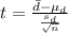 t = \frac{\bar d -\mu_d}{\frac{s_d}{\sqrt{n}}}