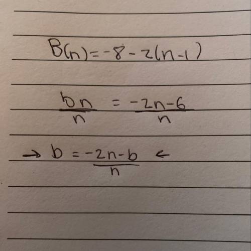 B(n) = - 8 - 2(n - 1)