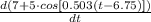 \frac{d(7 + 5\cdot cos[0.503(t-6.75)])}{dt}
