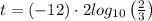 t=(-12)\cdot 2log_{10}\left(\frac{2}{3}\right)