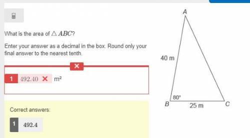 What Is The Area Of Abc Enter Your Answer As A Decimal In The Box Round Only Your Final Answer To The Nearest Tenth