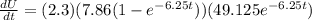 \frac{dU}{dt} = (2.3)(7.86(1-e^{-6.25t}))(49.125e^{-6.25t})