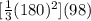 [\frac{1}{3}(180)^2](98)