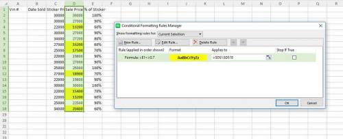 With the range E2:E30 selected, create a new conditional formatting rule that uses a formula to appl