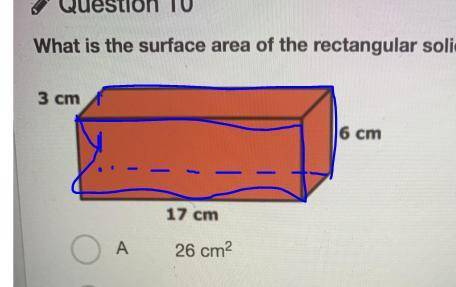 What is the surface area of the rectangular solid shown below?