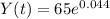 Y(t)=65e^{0.044}