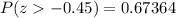 P(z-0.45)=0.67364