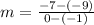 m=\frac{-7-(-9)}{0-(-1)}