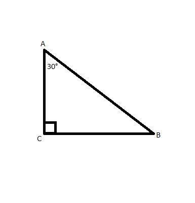 In the right triangle shown, m\angle A = 30\degreem∠A=30°m, angle, A, equals, 30, degree and BC = 6\