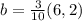 b = \frac{3}{10}(6,2)