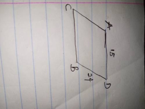 In Rhombus ABCD if BD is 24 ft and AD is 15 ft, then what is the length of AC?