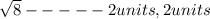 \sqrt{8}----- 2units,2units
