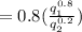 =0.8(\frac{ q_1^{0.8}}{q_2^{0.2}})}{}