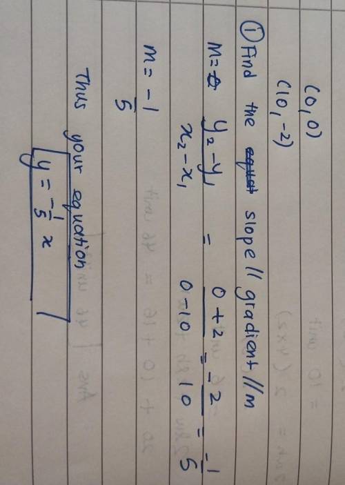 What is the equation of the following line? Be sure to scroll down first to see all answer options.