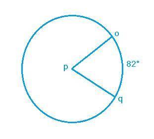 Suppose that in circle with center P, and a central angle, ∠OPQ, intersects minor arc OQ, where the