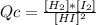 Qc=\frac{[H_{2} ]*[I_{2} ] } {[HI]^{2}}
